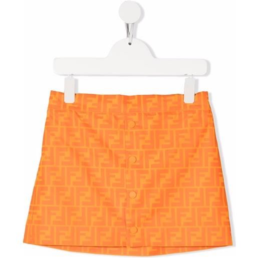 Fendi Kids minigonna con stampa - arancione