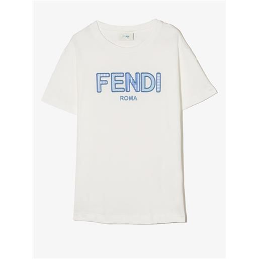 Fendi Kids t-shirt con ricamo - bianco