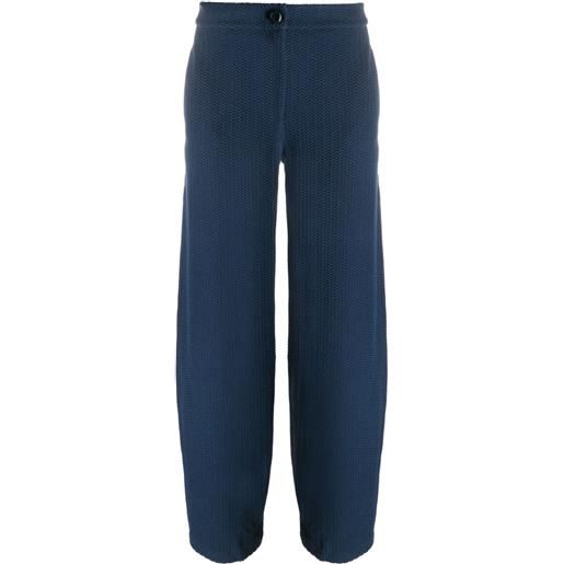 Emporio Armani pantaloni con motivo chevron jacquard - blu