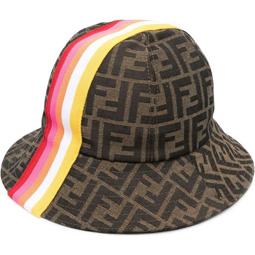 Fendi Kids cappello bucket con motivo ff - marrone