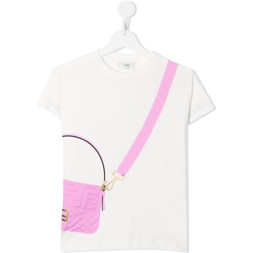 Fendi Kids t-shirt con stampa grafica - bianco