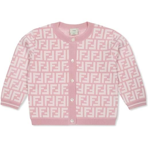 Fendi Kids cardigan con logo ff - rosa