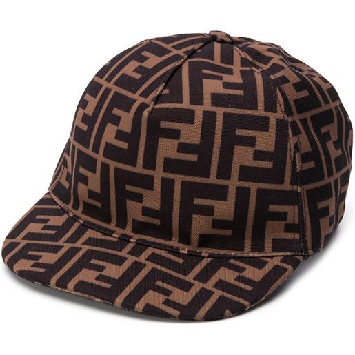 Fendi Kids cappello da baseball con stampa ff - marrone