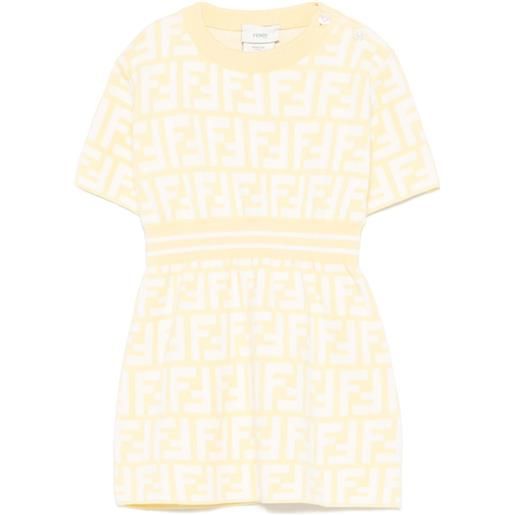 Fendi Kids abito con motivo ff - giallo
