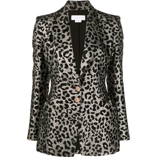 Genny blazer monopetto con motivo jacquard - argento