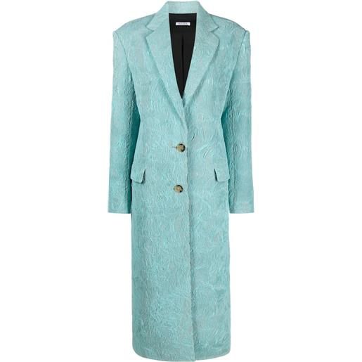 Krizia cappotto monopetto con effetto stropicciato - blu