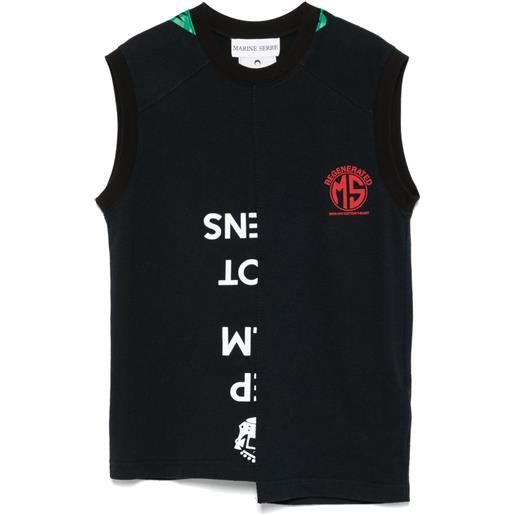 Marine Serre canotta con stampa regenerated - nero