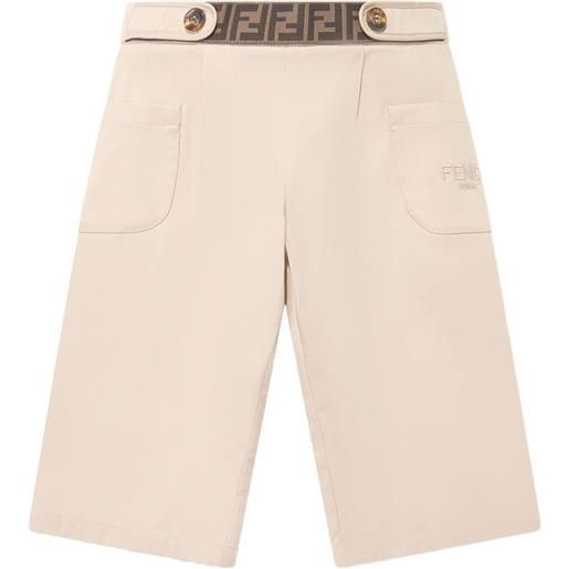 Fendi Kids pantaloni in gabardine - toni neutri