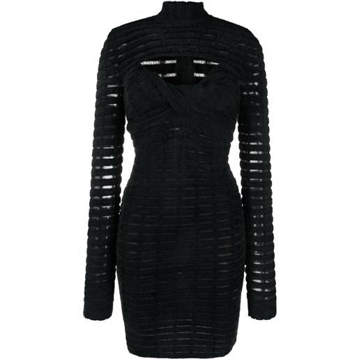 Genny abito iconic corto con cut-out - nero