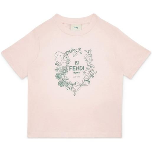 Fendi Kids t-shirt con stampa - rosa