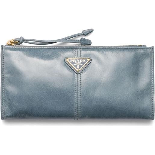 Prada portafoglio con placca logo - blu