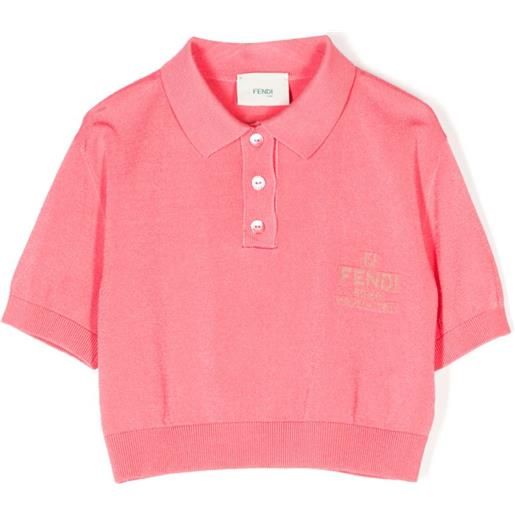 Fendi Kids polo con stampa - rosa