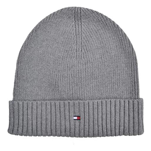 Tommy Hilfiger berretto in cotone cashmere beanie cotone cashmere grigio taglia unica, grigio. , taglia unica