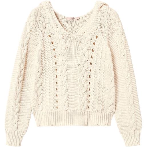 TWINSET maglia con cappuccio - toni neutri