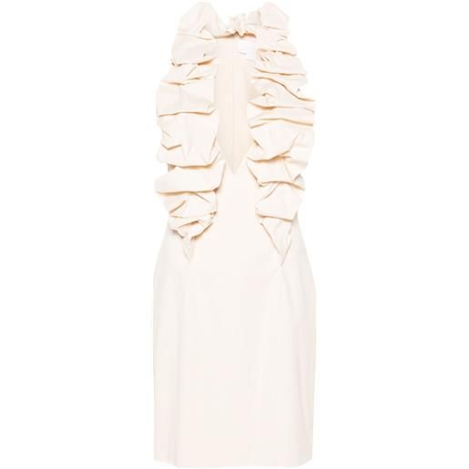 Genny abito corto con ruches - toni neutri