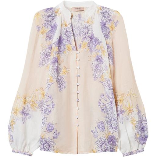 TWINSET blusa a fiori - toni neutri