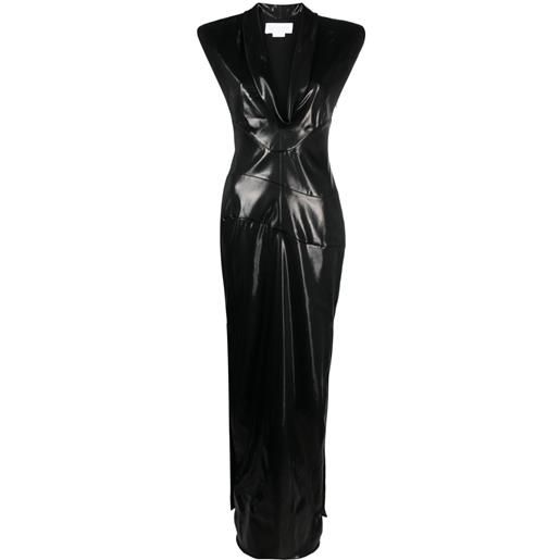 Genny abito lungo con scollo a v - nero