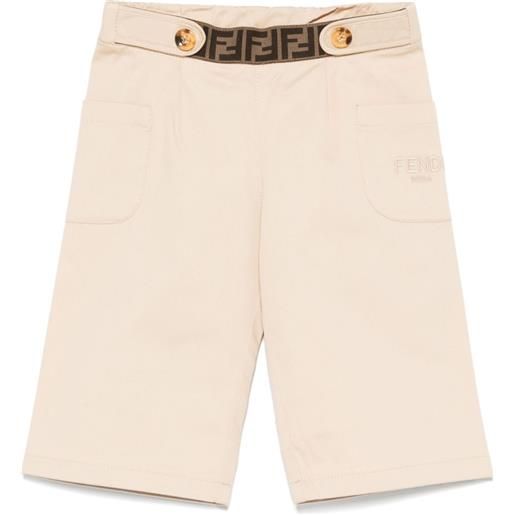 Fendi Kids pantaloni con ricamo - toni neutri