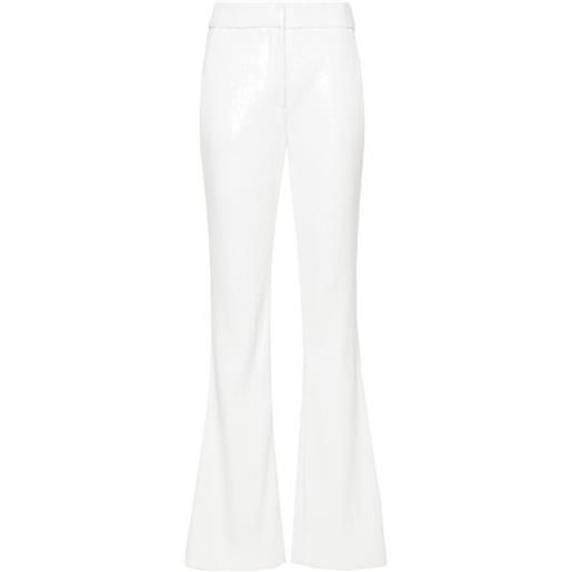 Genny pantaloni svasati con paillettes - bianco