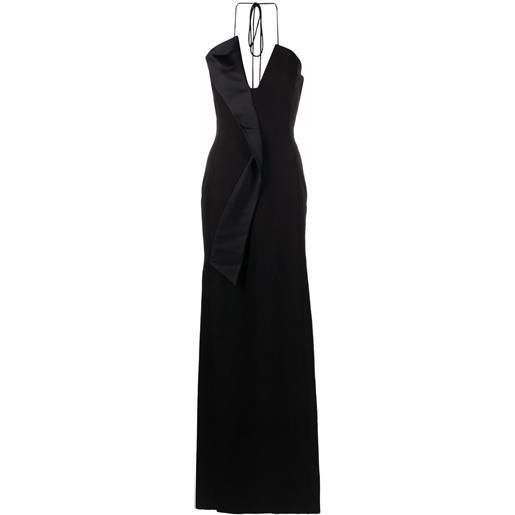 Genny abito smanicato lungo con scollo a v - nero