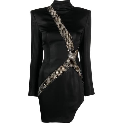 Genny abito corto con strass asimmetrico - nero