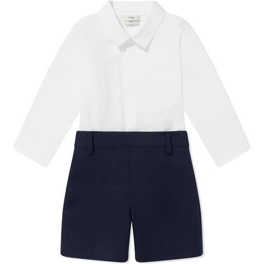 Fendi Kids set camicia e shorts - bianco