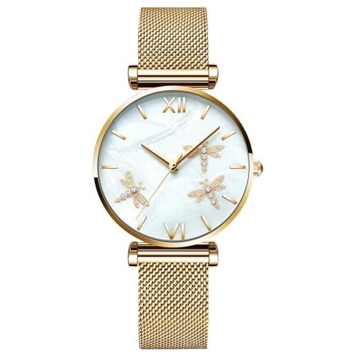 RORIOS Orologio da Uomo Orologio Analogico Quarzo Luminoso Orologio con Data Acciaio Inossidabile Simple Orologio da Polso