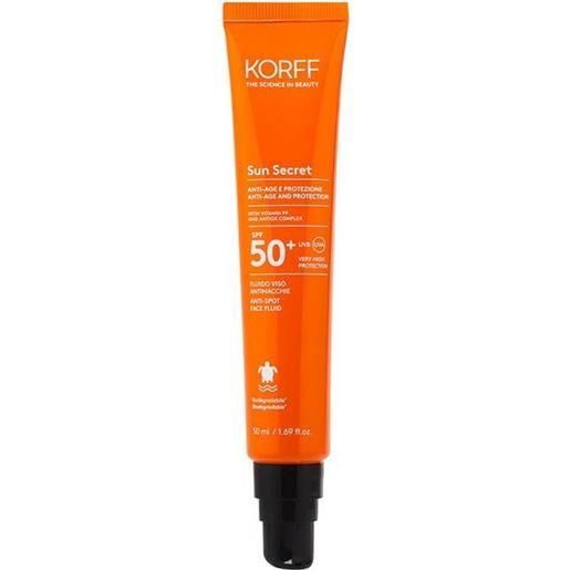 Korff sun secret fluido solare viso spf 50+ antimacchie 50 ml