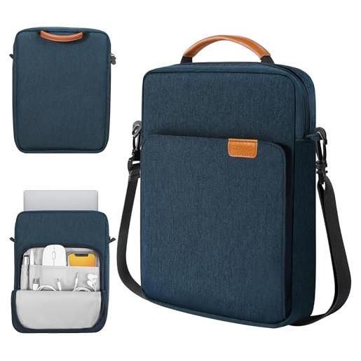 TiMOVO custodia per laptop da 13,3'' per i. Pad air 13 2024, i. Pad pro 13 2024, i. Pad pro 12.9 2022-2020, galaxy tab s9+/s8+ 12.4, mac. Book air 2022-2018, mac. Book pro 2022-2016, borsa a tracolla, indaco