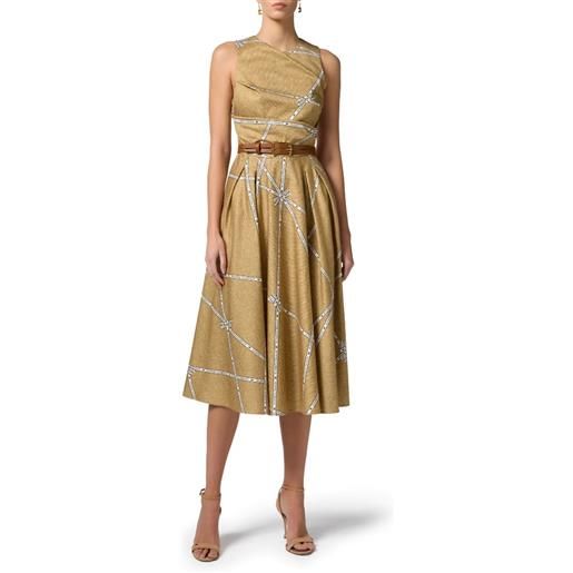 ELISABETTA FRANCHI abito con stampa rafia - abs5252e2 - paglia