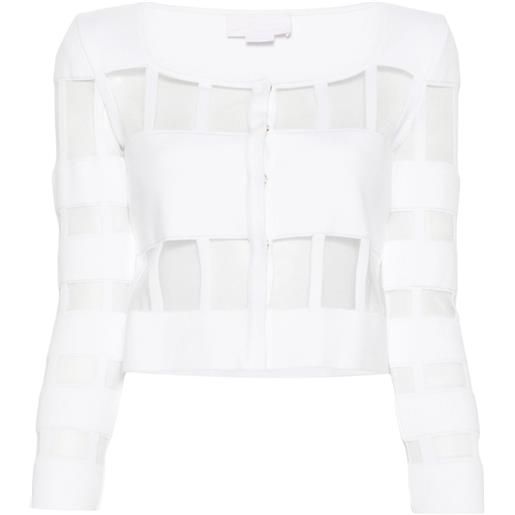 Genny cardigan a coste - bianco