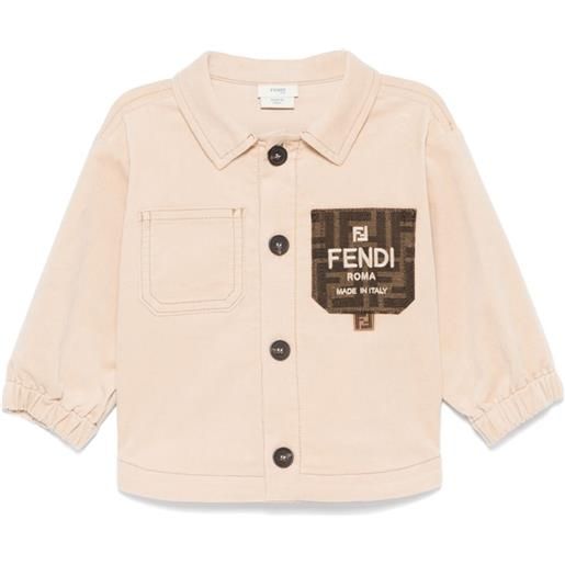 Fendi Kids camicia con motivo ff - marrone