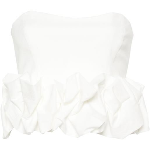 Genny blusa senza spalline con applicazione - bianco