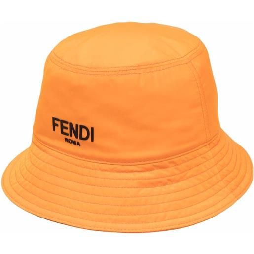 Fendi Kids cappello bucket con stampa - arancione