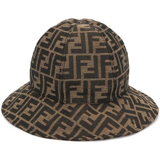 Fendi Kids cappello con monogramma ff - marrone