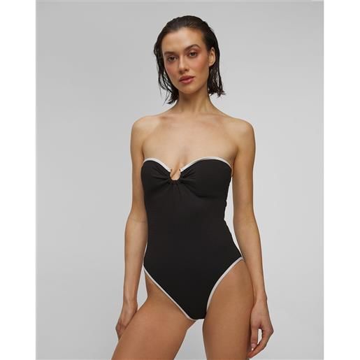Seafolly costume intero nero da donna Seafolly ring front bandeau one piece