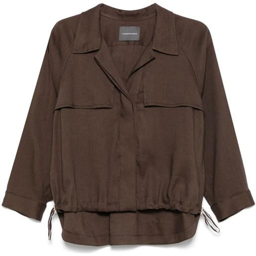Lorena Antoniazzi giacca-camicia in twill - marrone