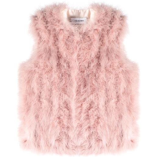 Yves Salomon gilet con decorazione - rosa