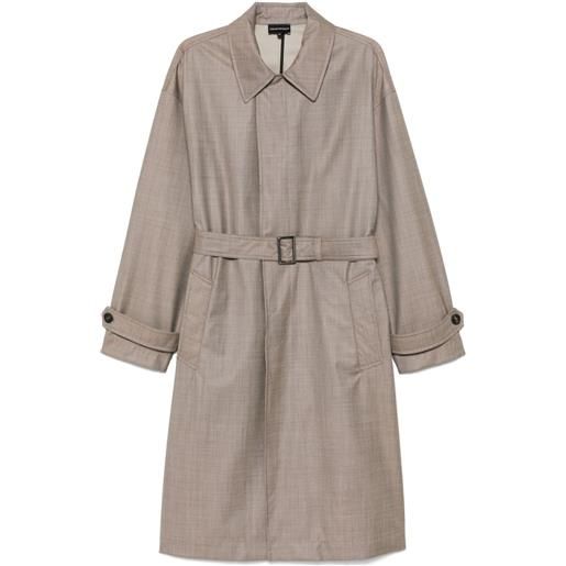 Emporio Armani trench in lana vergine - toni neutri
