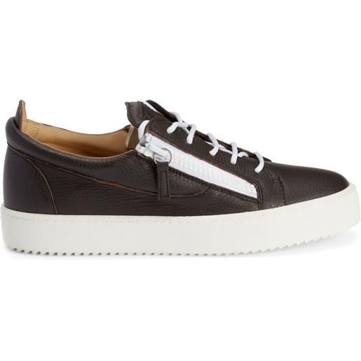 Giuseppe Zanotti sneakers frankie con doppia zip - marrone
