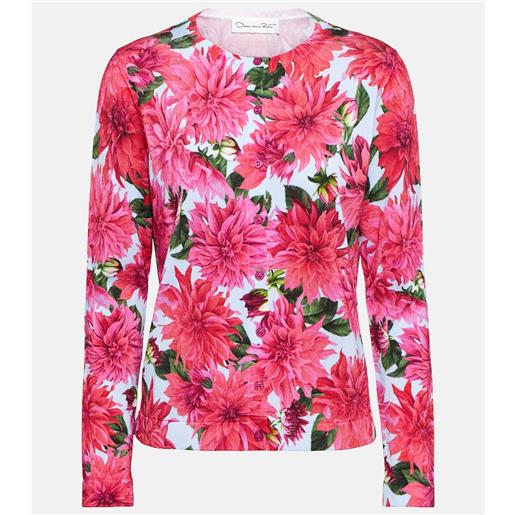 Oscar de la Renta cardigan in misto cotone con stampa