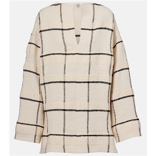 Toteme tunica in misto cotone e lino