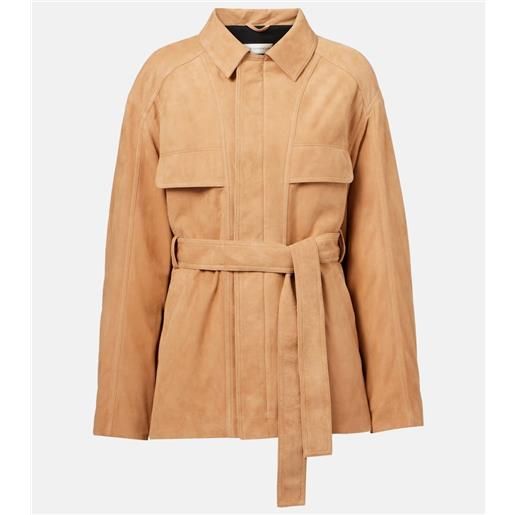 Nour Hammour giacca zakary in suede con cintura