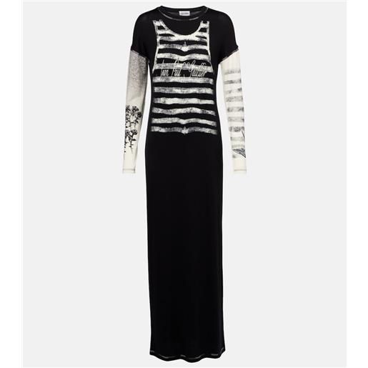 Jean Paul Gaultier abito lungo in jersey con stampa