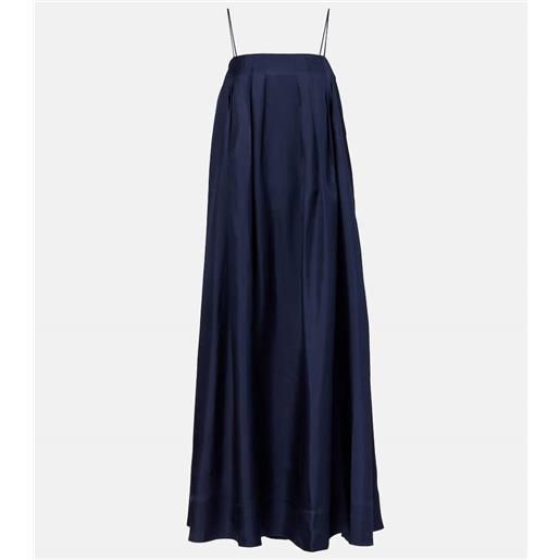 Asceno abito lungo heather in twill di seta