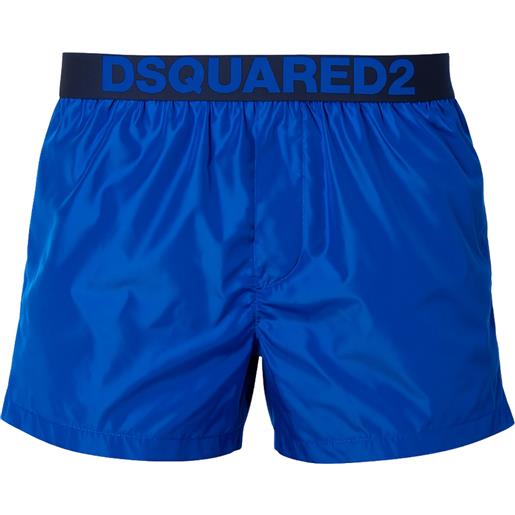 DSQUARED2 costume da bagno uomo DSQUARED2  blu royal con logo elastico
