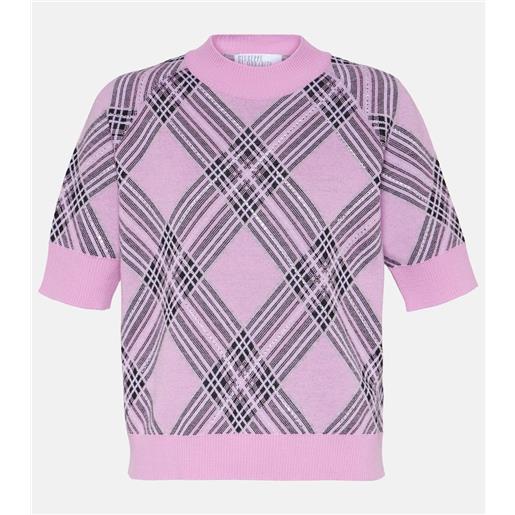 Giuseppe di Morabito top in lana a quadri con cristalli