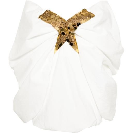 Genny abito corto con spalle scoperte - bianco