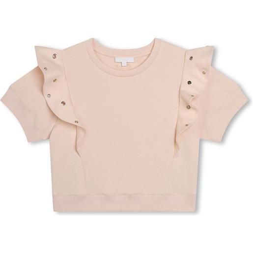 Chloé Kids t-shirt con decorazione borchie - rosa
