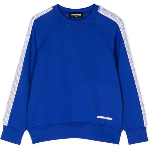 DSQUARED2 KIDS felpa girocollo con logo - blu